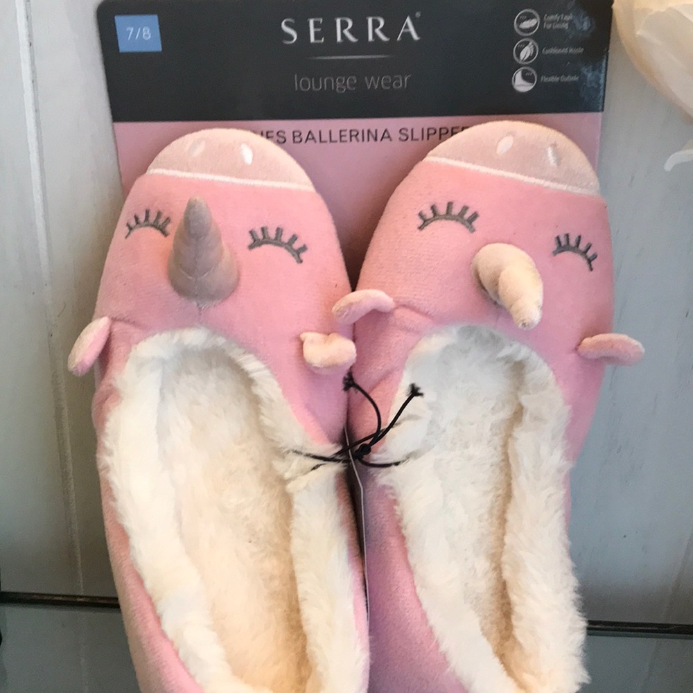 Ladies Unicorn Ballerina Style Slippers